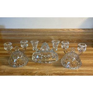 3 Glass Candleholders